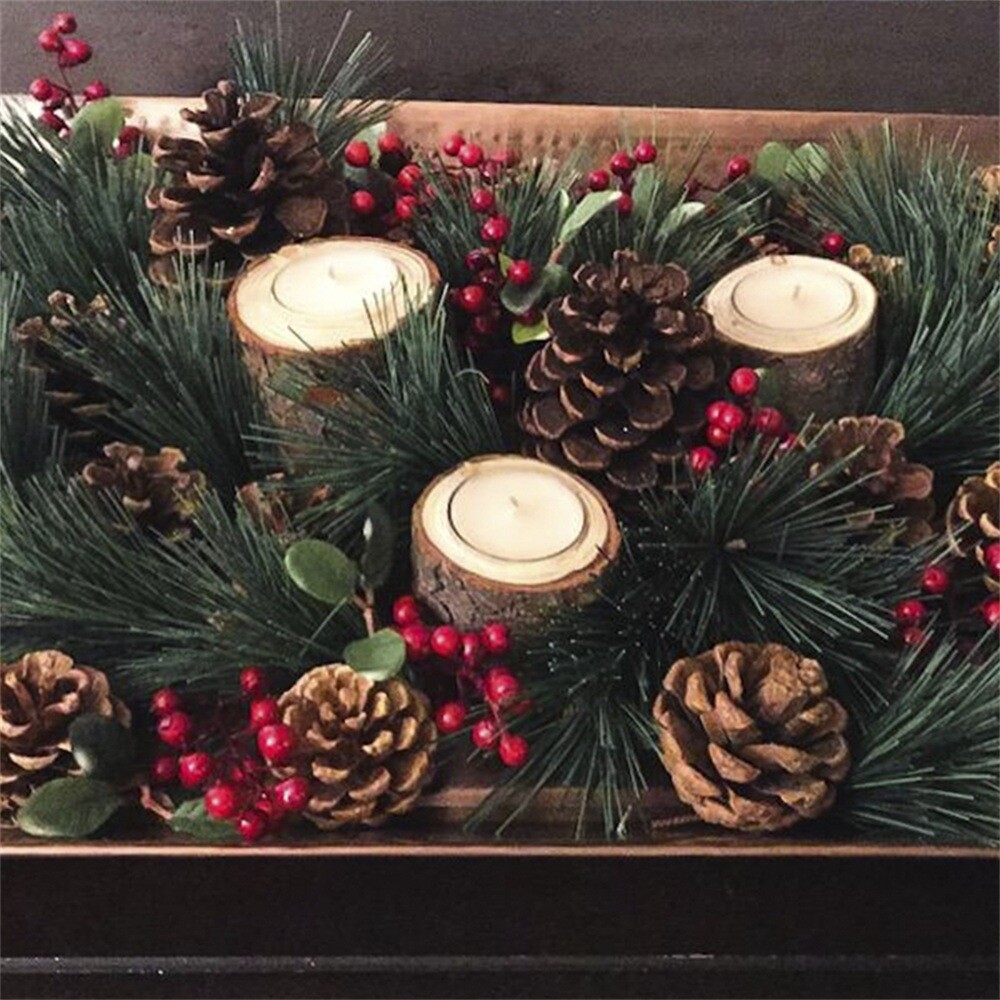 10Pcs Artificial Pine Needles 9cm for Dining Tables Christmas Wreaths Gift Wrap