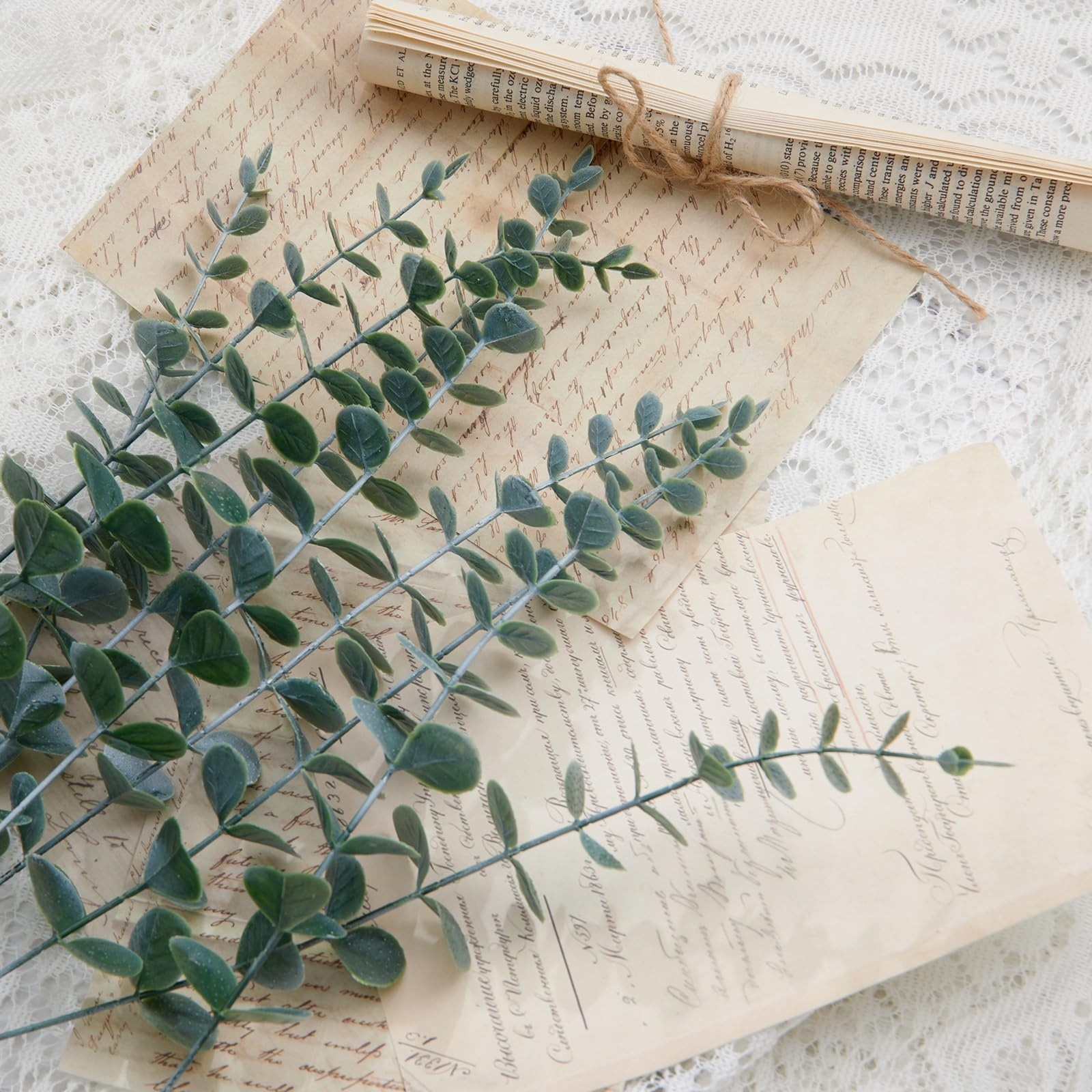 40PCS Artificial Eucalyptus Stems Real Touch Faux Greenery for Home Decor