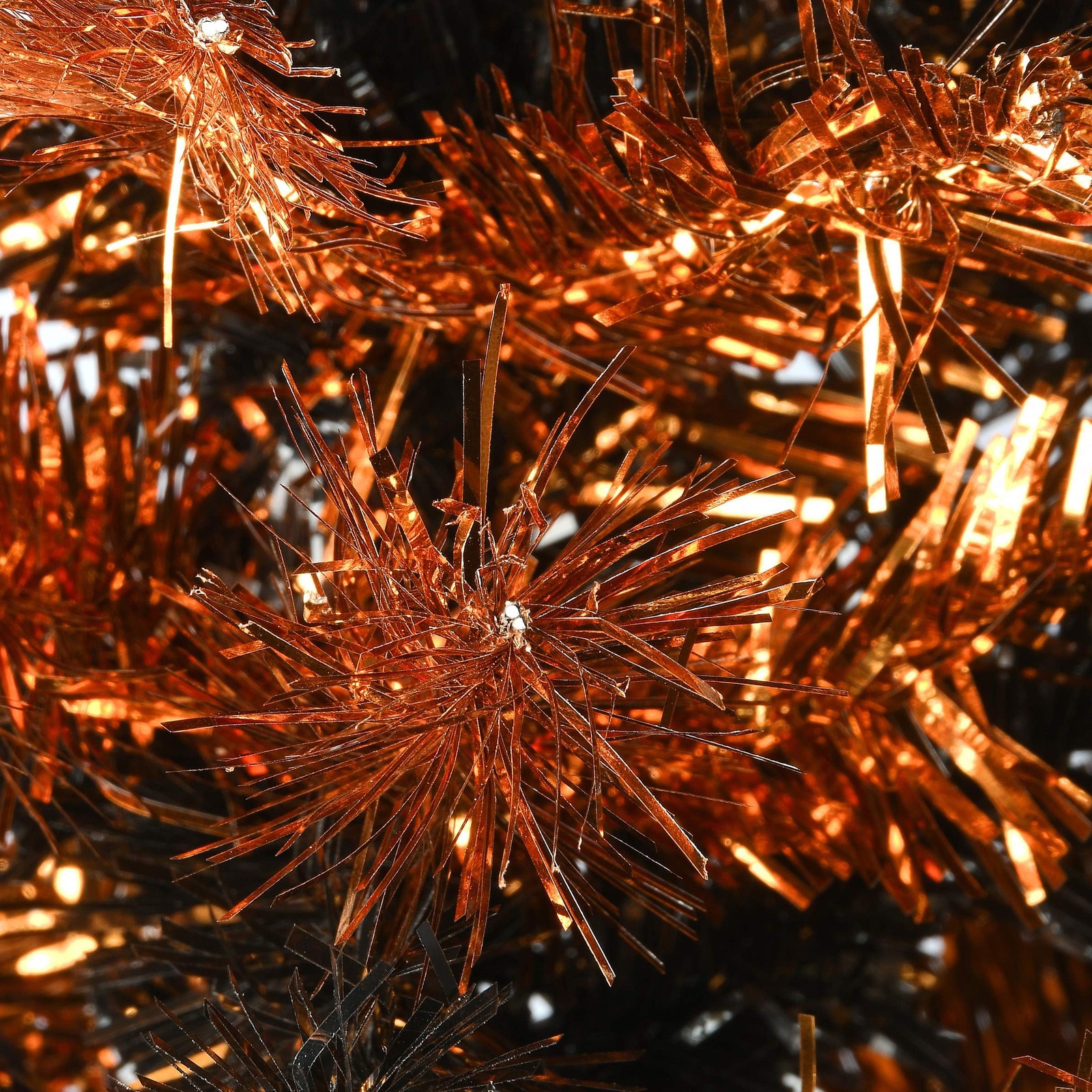 National Tree Company Tinsel Tree, Black, Orange, Halloween Collection, 24 in