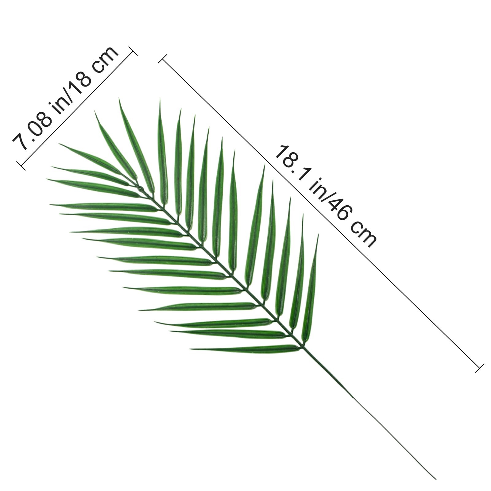 12Pcs Artificial Palm Leaves Tropical Palm Tree Leaves Greenery Faux Palm Fro…
