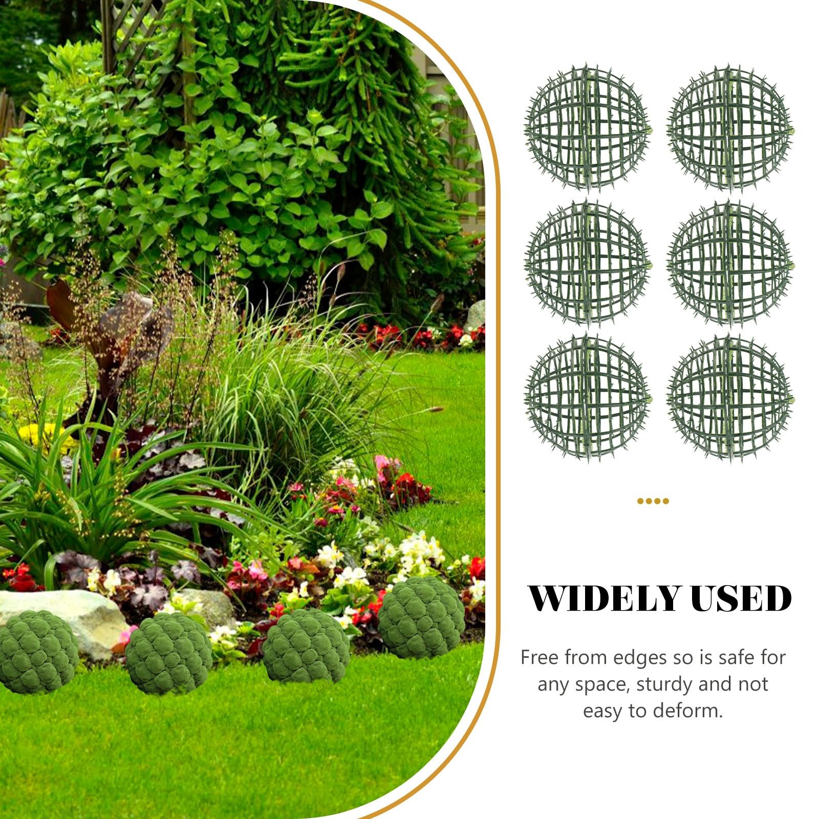 Artificial Plant Topiary Ball Support Rack 6-Pack Plastic Faux Greenery Flowe…