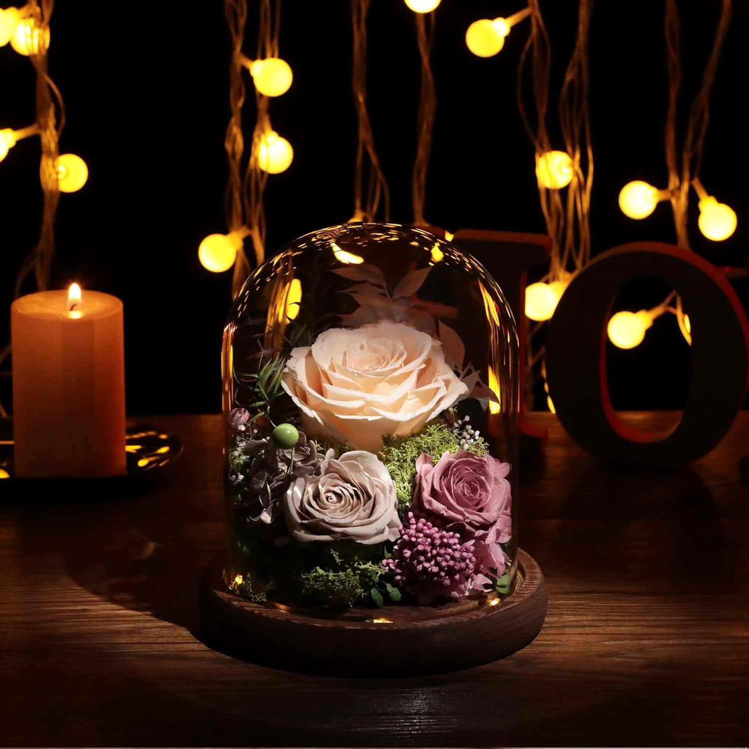 Flowers for Delivery Preserved Rose Gifts for Her,Forever Roses Flowers in Glass