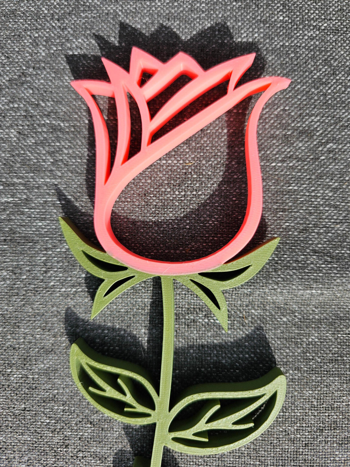 Valentines Day Flowers Roses With Love on stem 3d Printed Red pink yellow 11.5