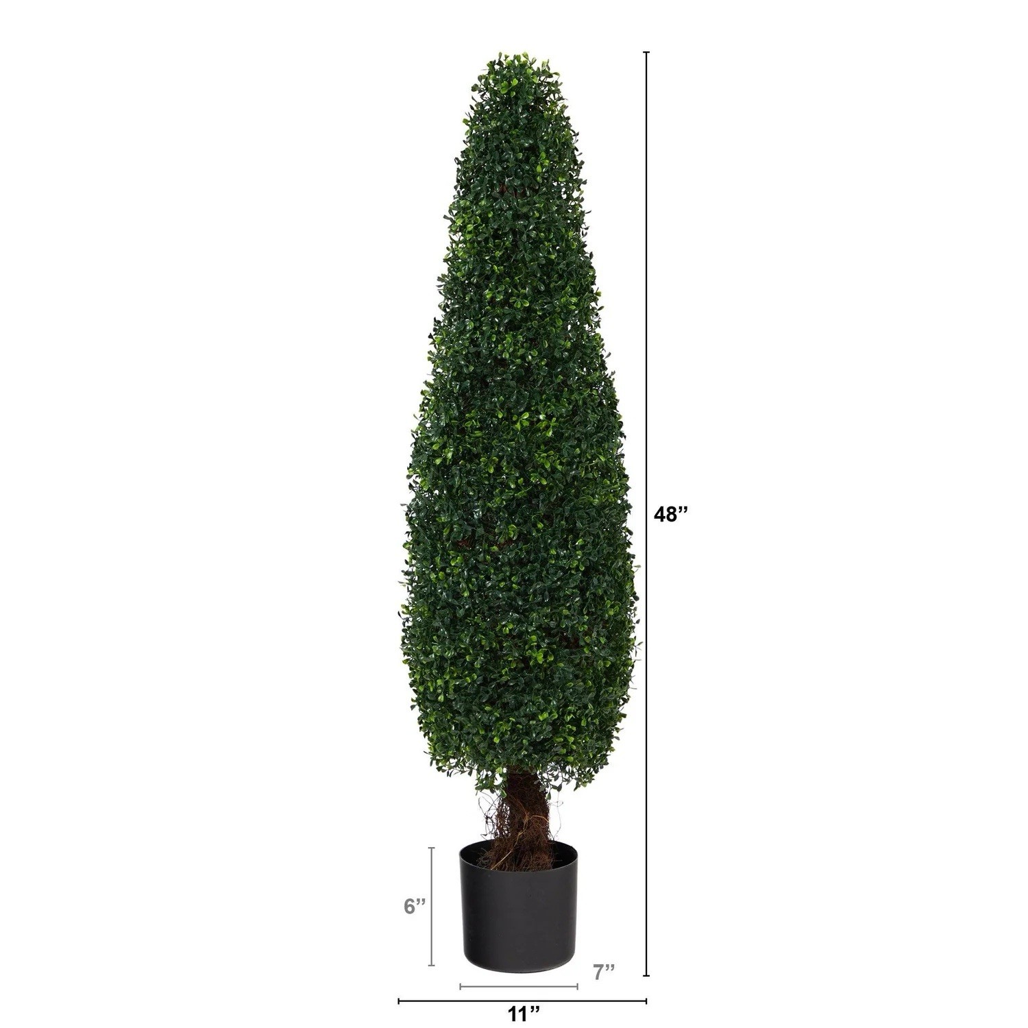 4’ Artificial Boxwood Topiary Cone Tree UV (Indoor/Outdoor). Retail $229