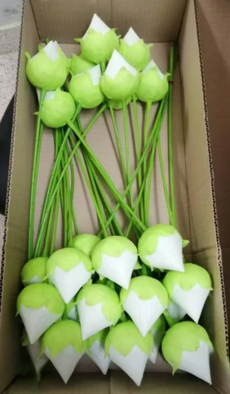 10x Fake Lotus Flower Bud Set 50cm Tall Artificial Flowers Vase Altar Decor