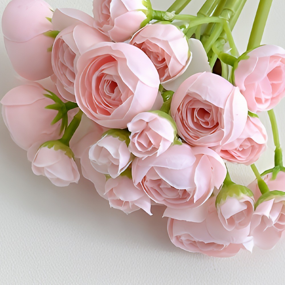 18Pcs Ranunculus Artificial Flowers Fake Wedding Flowers DIY Bouquets Home Decor