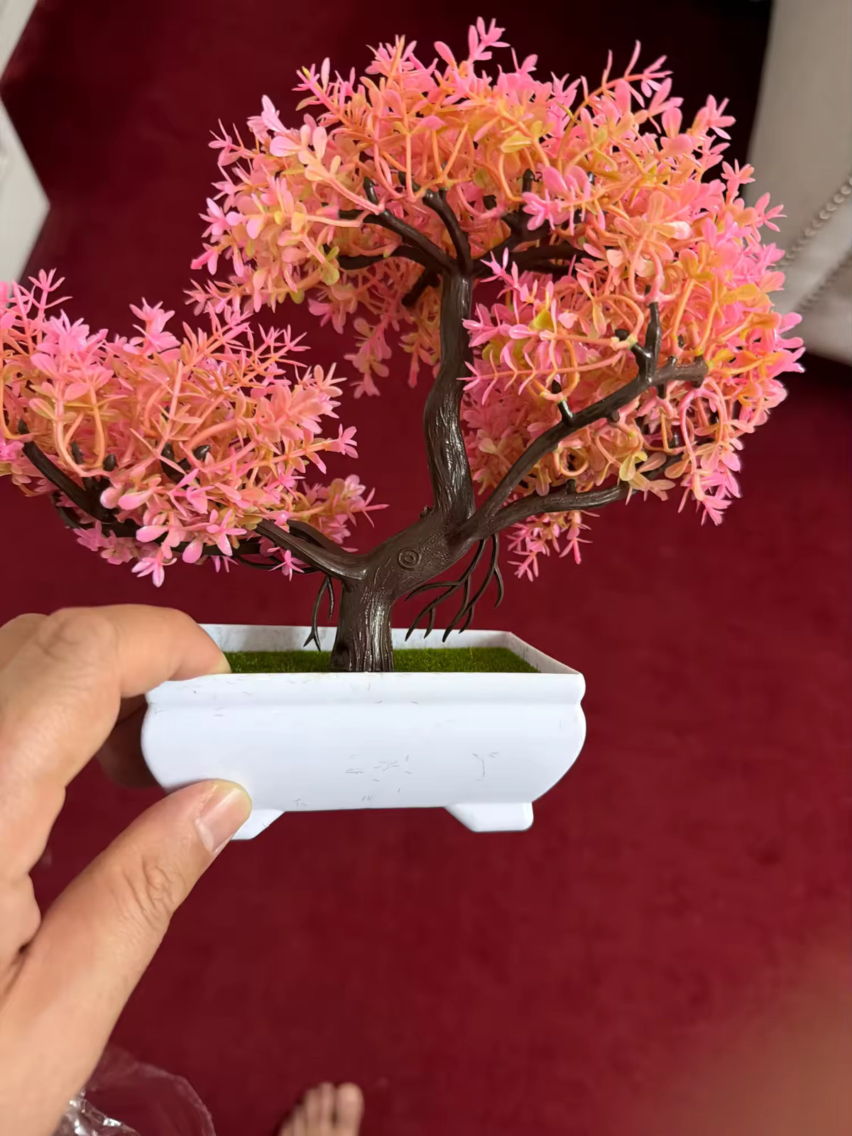 Artificial Bonsai Tree Small Potted Plant Fake Flowers Home Table Decor Gift