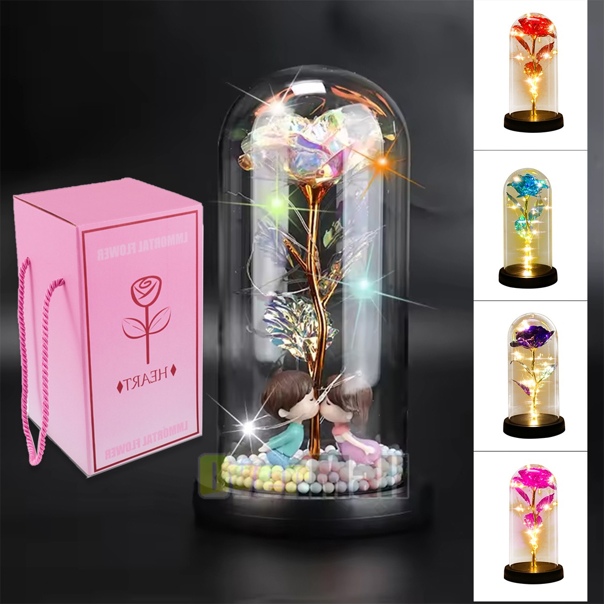 Galaxy Rose Flower Gift for Mom from Son, Daughter – LED Light Glass Flower 2025