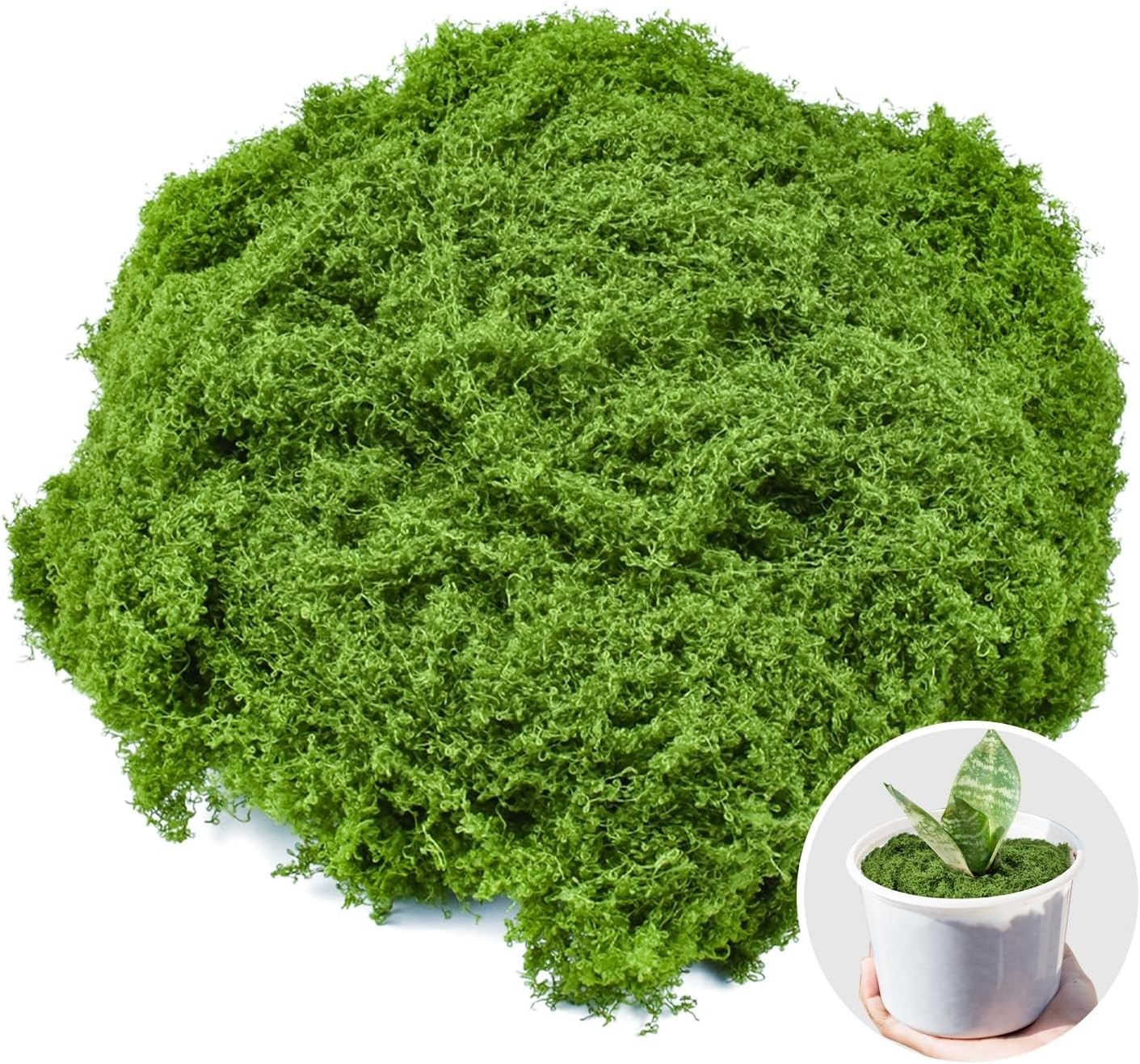 Fake Green Moss for Crafts 5.3 Oz Decorative Artificial Moss for Crafts Decor…