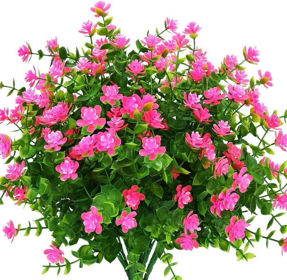 4 Pack of Lifelike Pink Boxwood Faux Plants – Perfect for Indoor & Outdoor Decor
