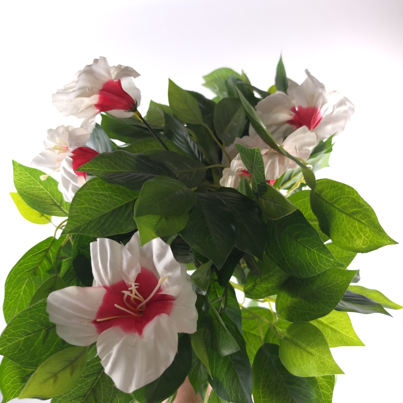 Wicker Park 36″ Tall 2-Tier Faux White Hibiscus Topiary in Pot