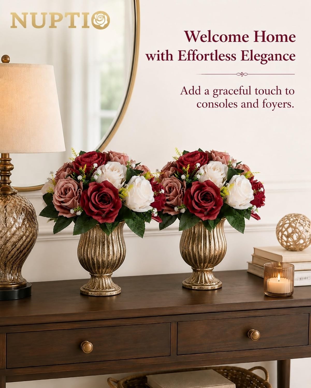 Artificial Floral Centerpieces – 9.5in Diameter