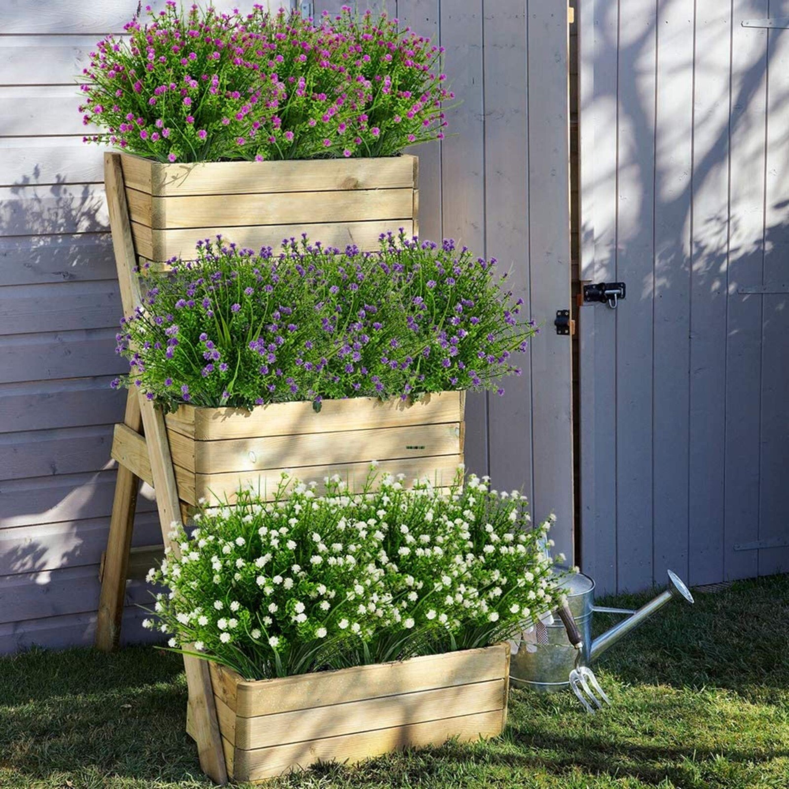 Outdoor Indoor Artificial Flowers Baby Breath Fake Flowers UV Resistant White