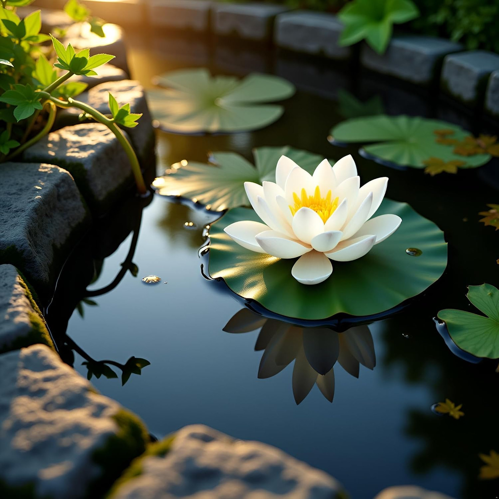 Artificial Foam Lotus Flowers with Water Lily Pads Set of 2 for Ponds Pools