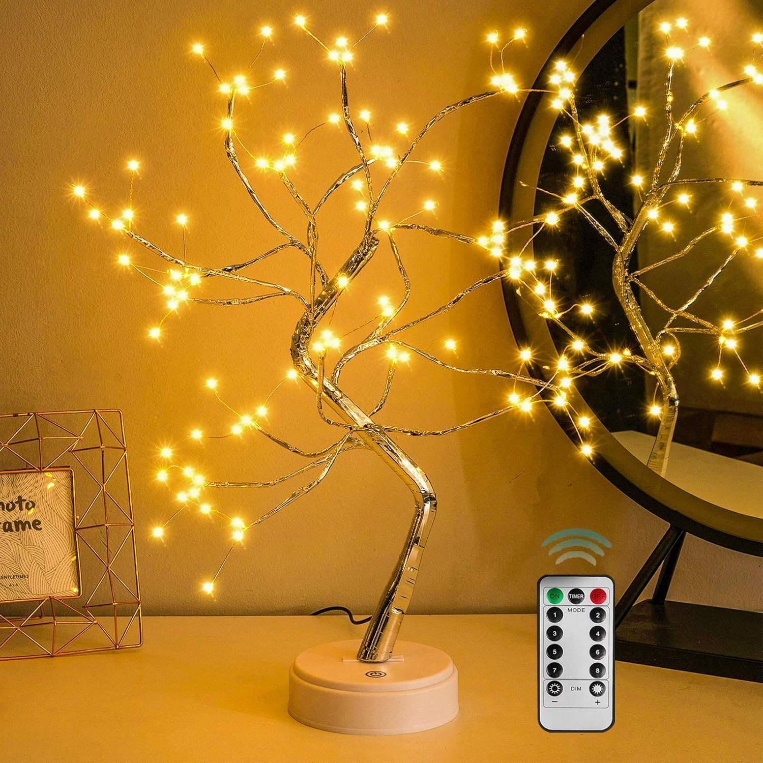 20” 108LED Fairy Sparkly Tree Lamp with Remote Remote, Warm White