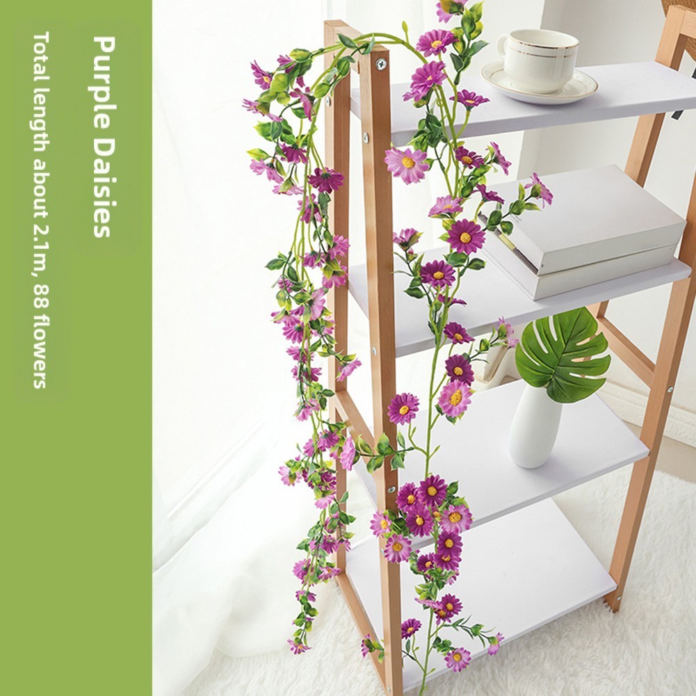 Lightweight Faux Daisy and Sunflower Vine 2 1m for Home and Event Decoration