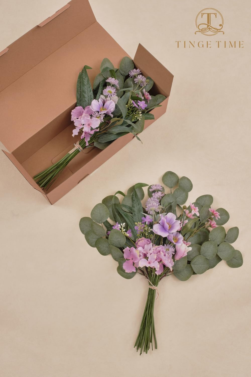 52Pcs Artificial Greenery Stems & Flowers for DIY Wedding Decor & Arrangements