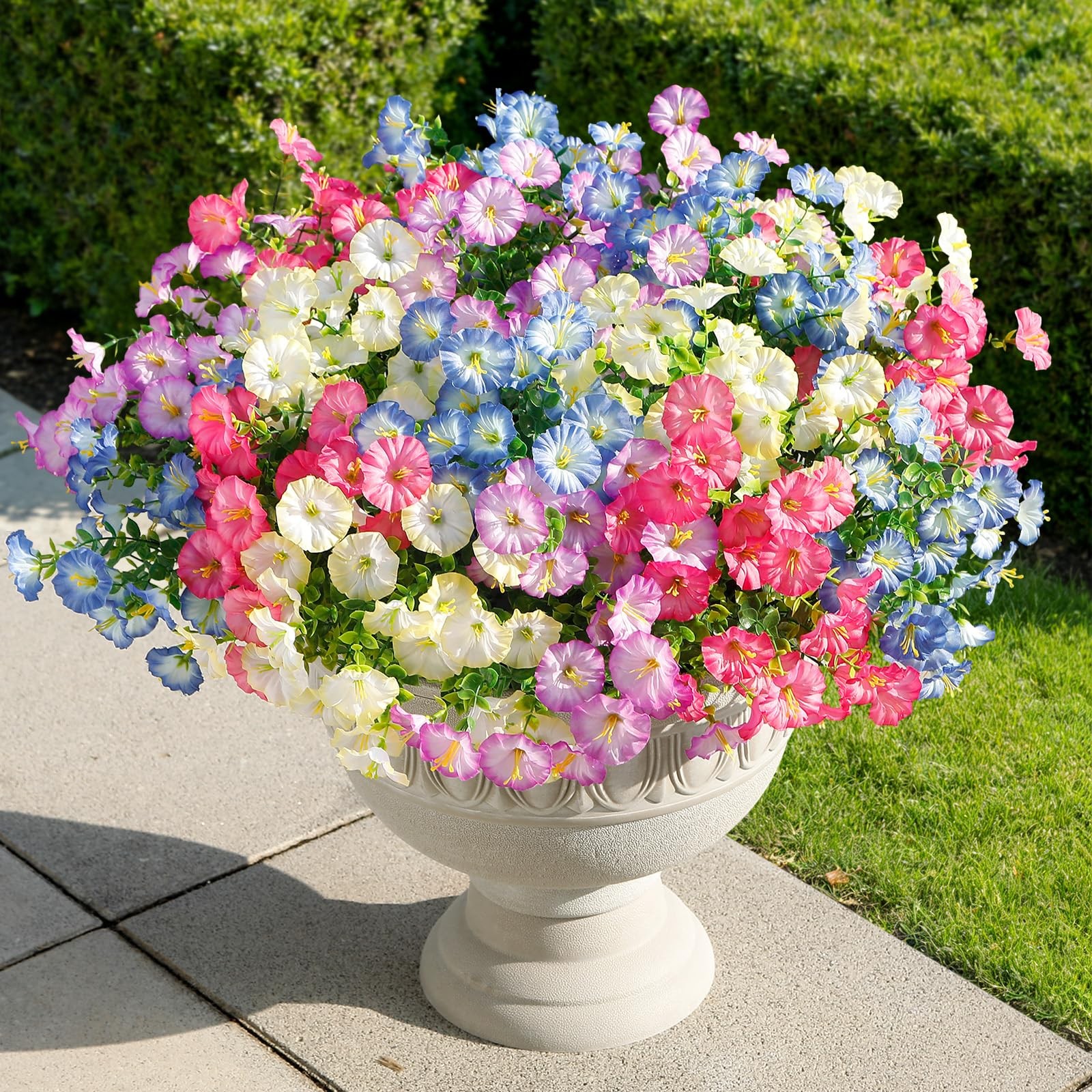 24 Bundles Artificial Flowers for Outdoors, Faux Spring Flowers for Decoratio…