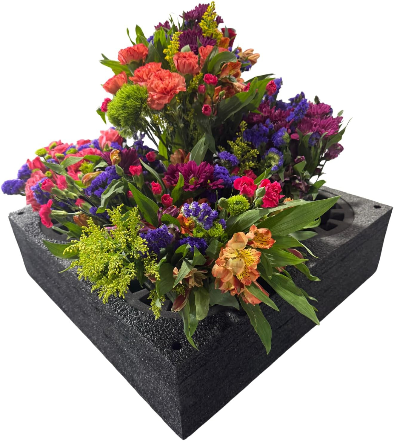 EPE USA Floral Arrangement Transport Tray, 5 Holes, 24 X 24 X 7 Inches, Black, A