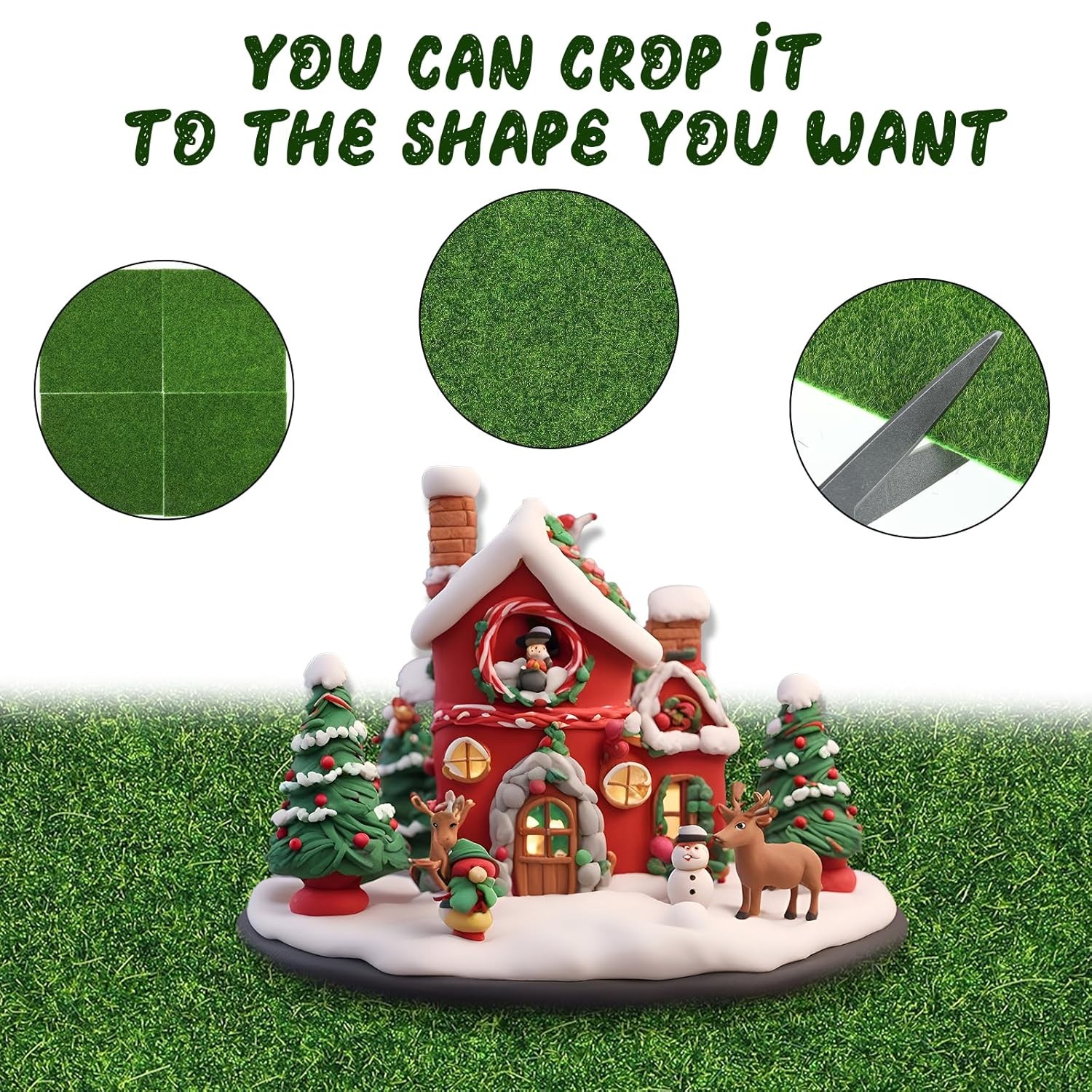 4 PCS Artificial Grass Miniature Fairy Garden Grass 6 x 6 Inches Fake Grass for