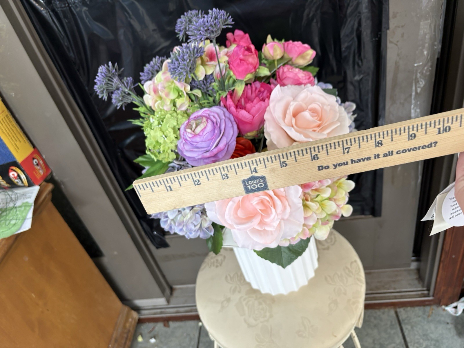 24” Large Real Touch Floral Arrangement Ivory Ceramic Vase Multicolored Viral