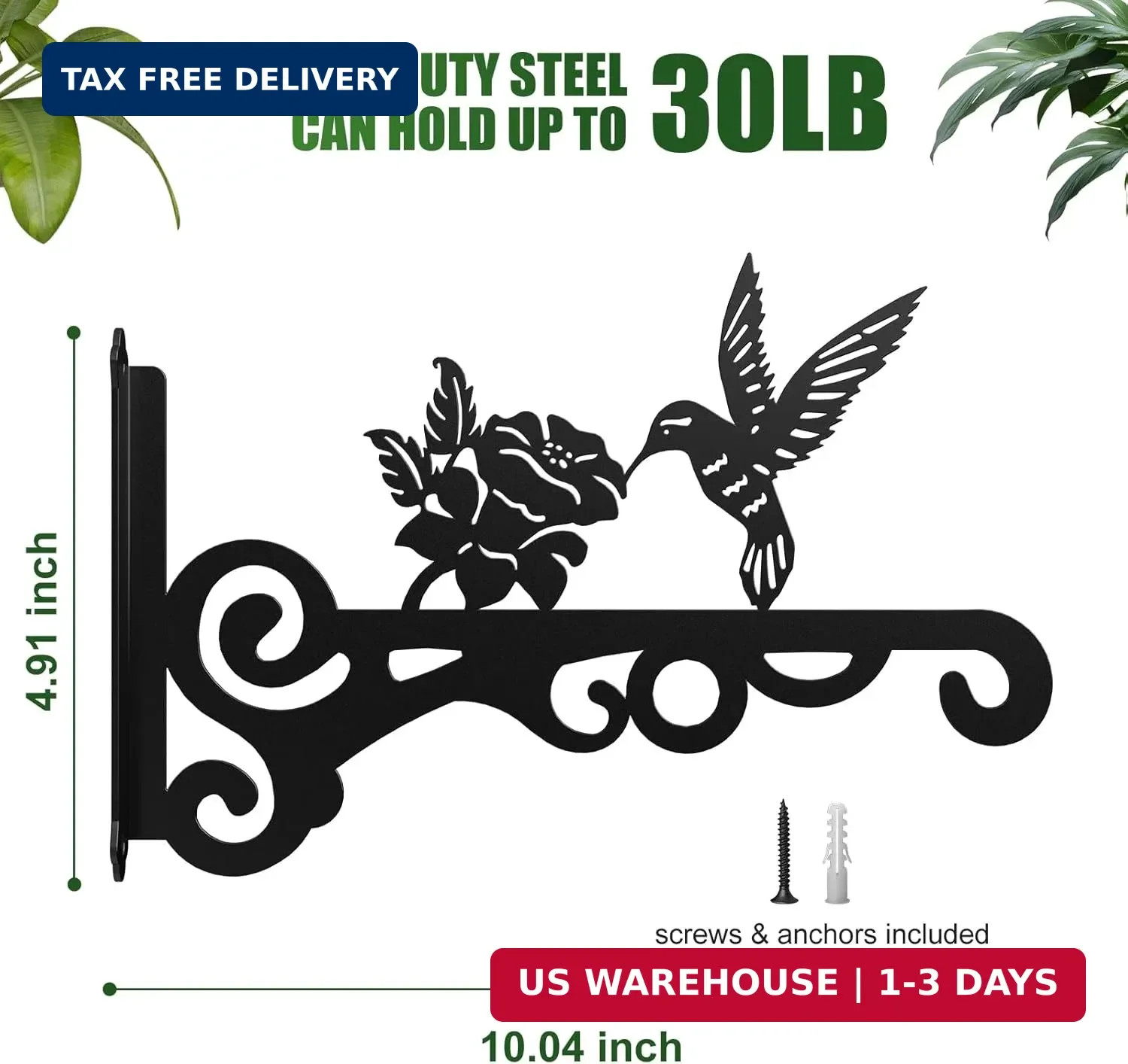 2-Pack Aesthetic Wall Plant Hanger Indoor and Outdoor – 10 Inch Metal Hanging Pl