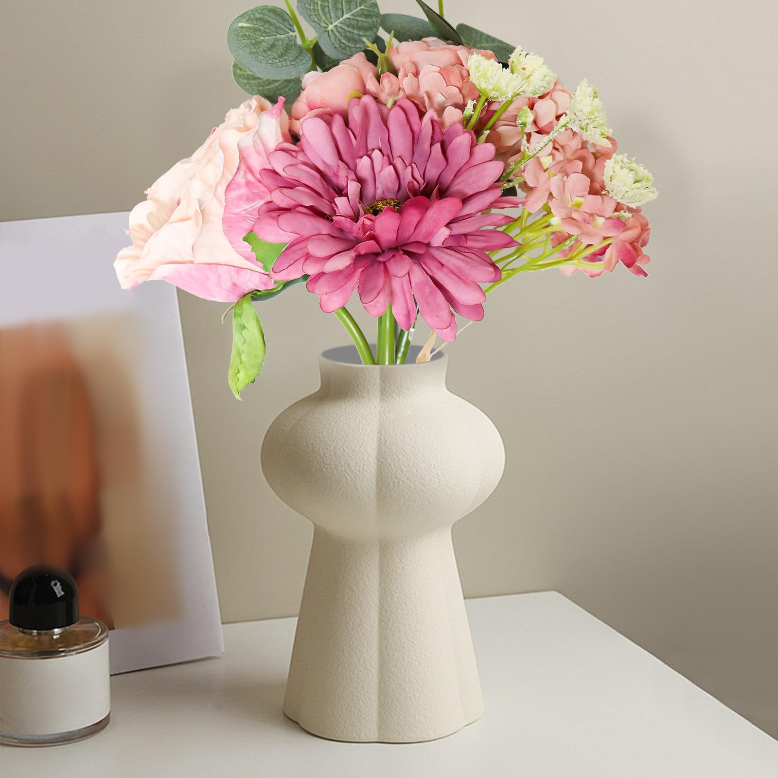 4 PCS Mixed Pink Artificial Peonies Bouquets Fake Flower Wedding Bride Spring