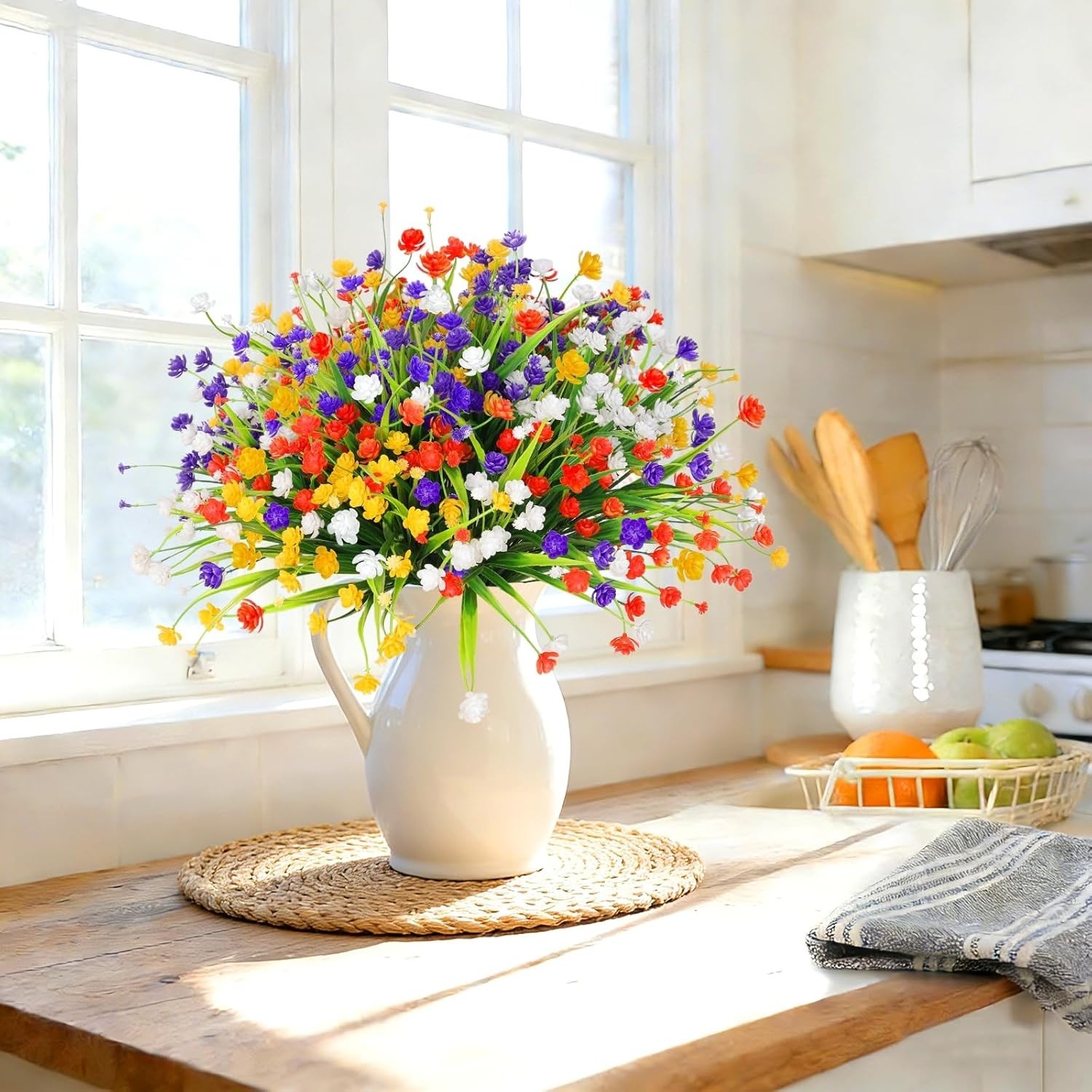 Eco-Friendly 20 Bundles Colorful Artificial Flowers for Stunning Decor Touch