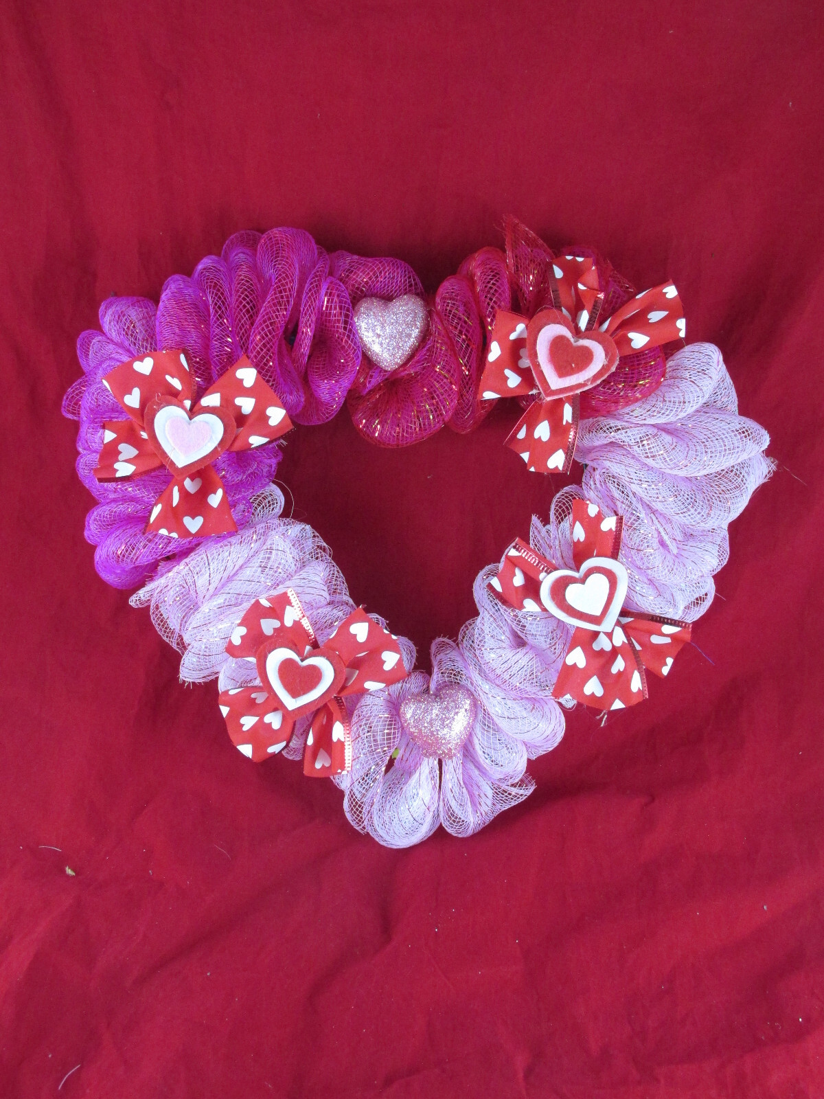 Poof Ruffle Valentine Deco Mesh Wreath