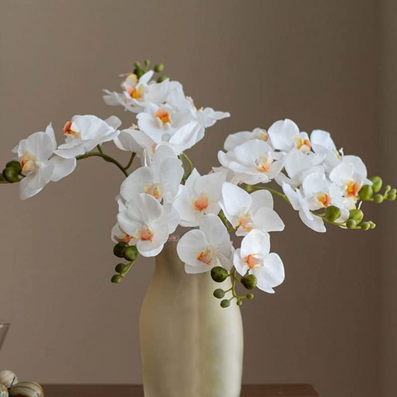 Artificial Flowers Real Touch Latex Phalaenopsis 17.7inch Orchid Stem Bouquets