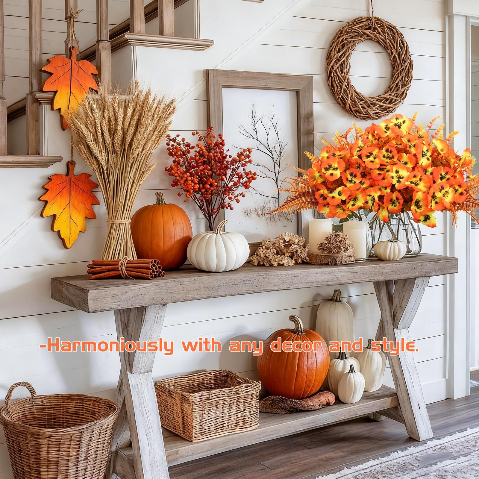 12 Bundle Artificial Mums Artificial Thanksgiving Flowers for Outdoors Fake S…