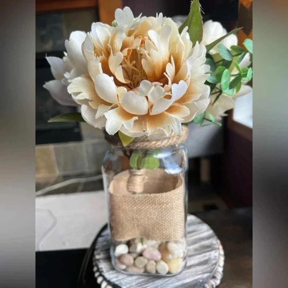 NEW Southern Style Centerpiece – Farmhouse Faux Floral Arrangement – So pretty!