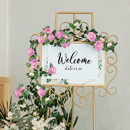 4Pcs Artificial Rose Vine Garland 26ft Silk Fake Flowers Wedding Home Decor Red