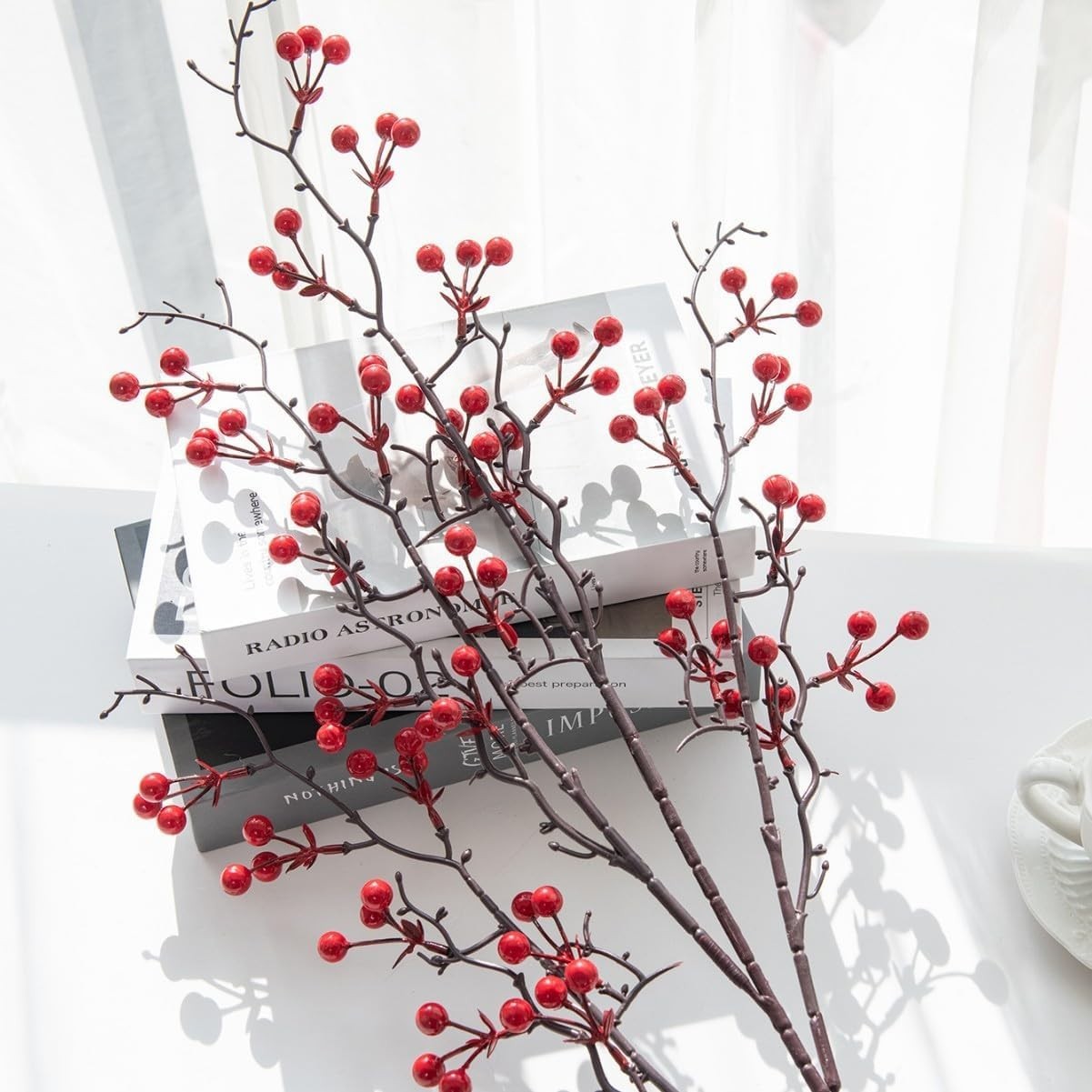 Versatile 27.5 Inch Red Berry Stem Ideal for 2026 Lunar New Celebrations