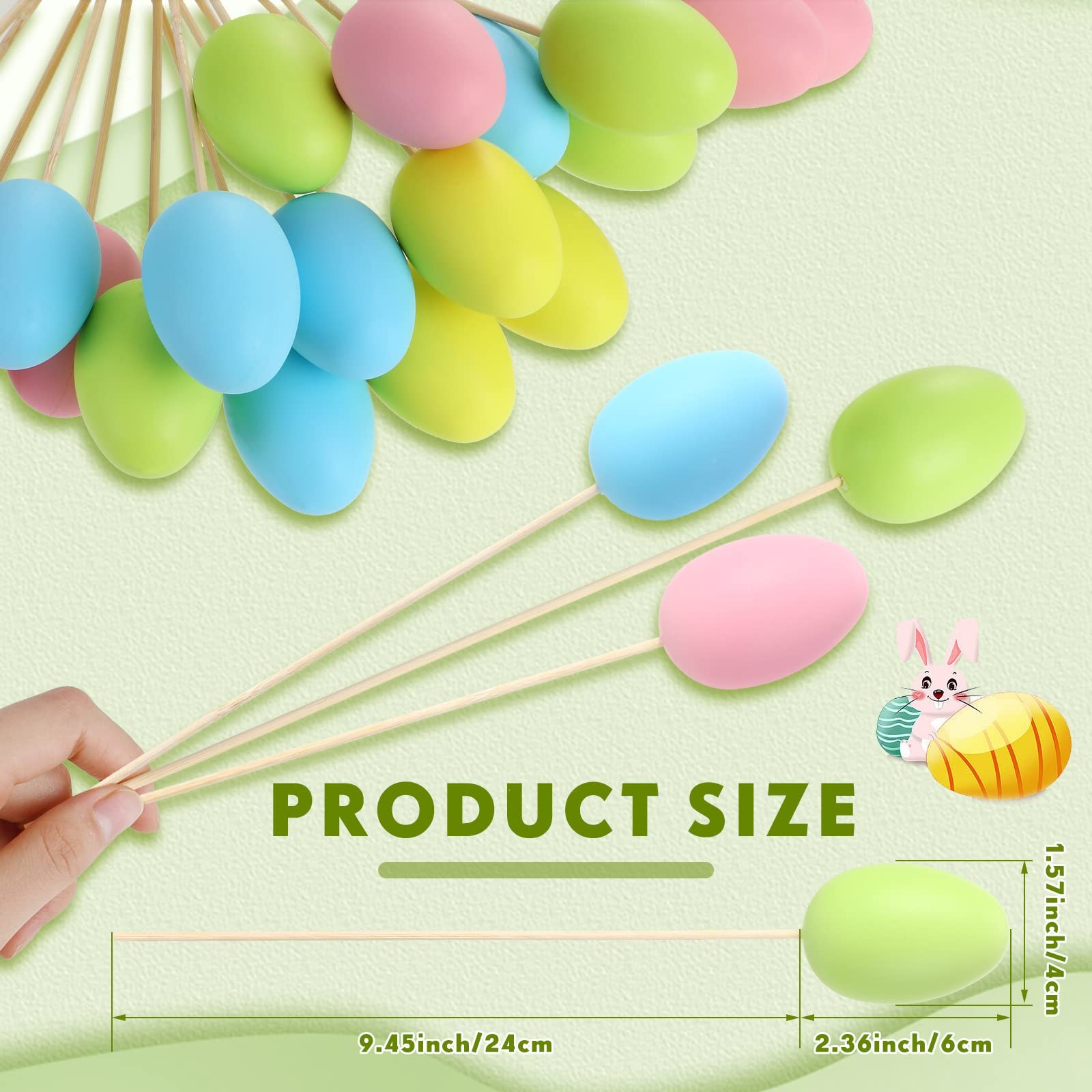 40 PCS Easter Egg Picks Pastel Foam Floral Sticks Decorations Home Center