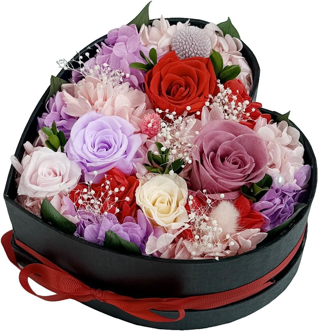 Preserved Roses Heart Shape Box Valentines Day Gifts for Her Mothers Day Forever