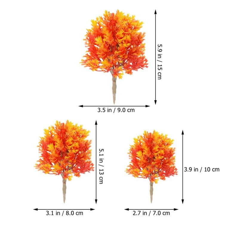 3pcs Artificial Maple Tree Models for Miniature Scenery Simulation Trees for …
