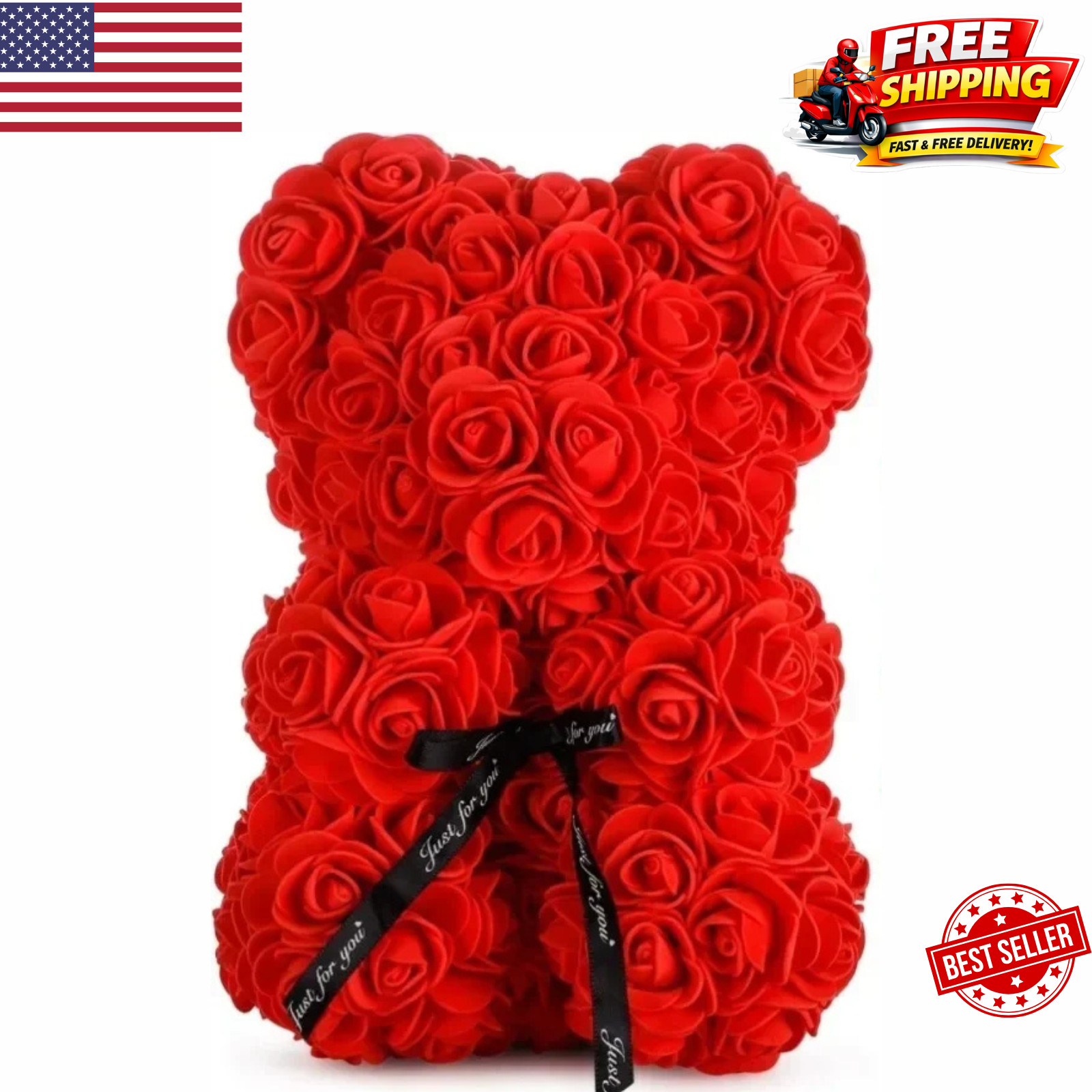 Wedding Teddy Rose Bear 520 Roses for Girlfriend Valentines Gifts