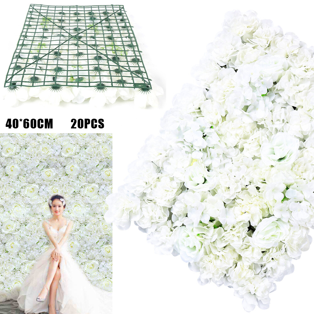 Artificial Flower Wall Panels 20 Pcs Flower Mats Silk Flower Panels Wall Decor