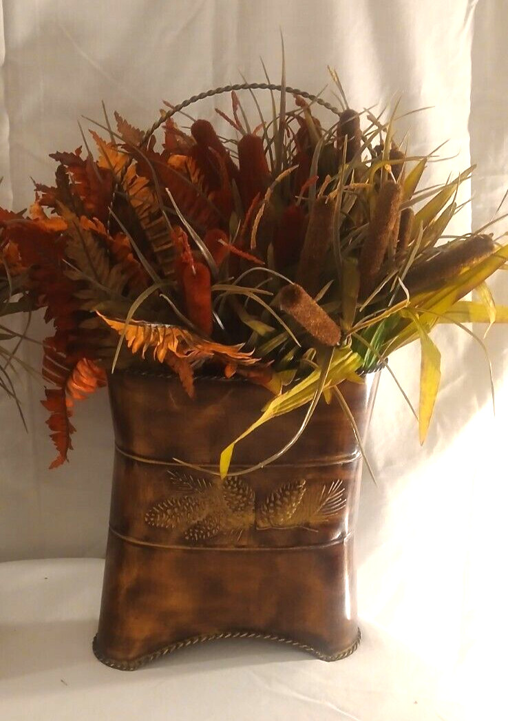 Fall Flower Arrangement Center Piece Vase Autumn Thanksgiving Pinecones Set of 2