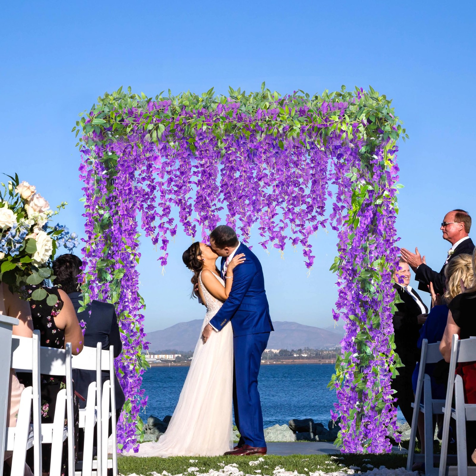 6Pcs Wisteria Garland Artificial Flowers Garland Fake Hanging Wisteria Vines …