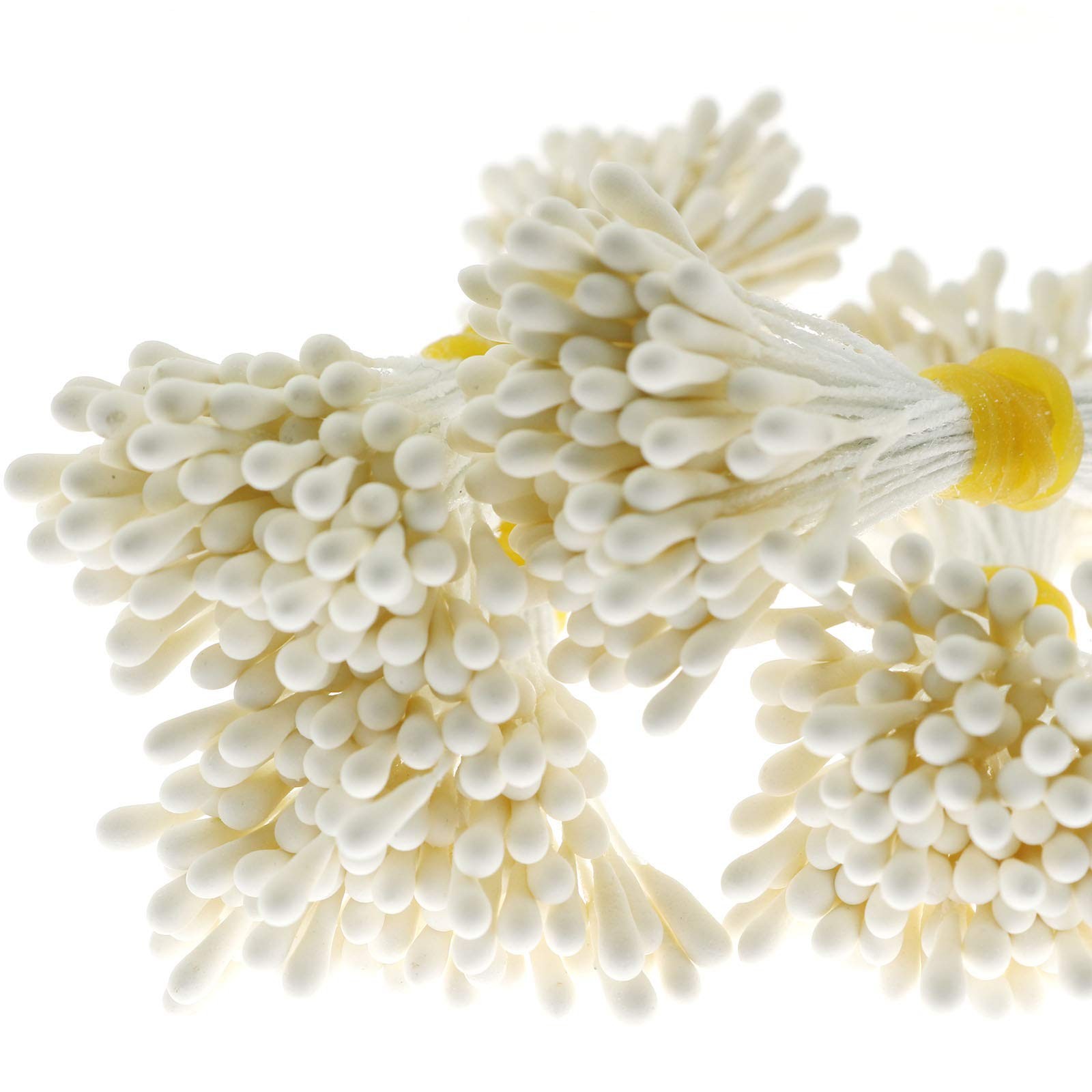 Artificial Pearlized Floral Stamen 400 PCS Matte Milky White Flower Making