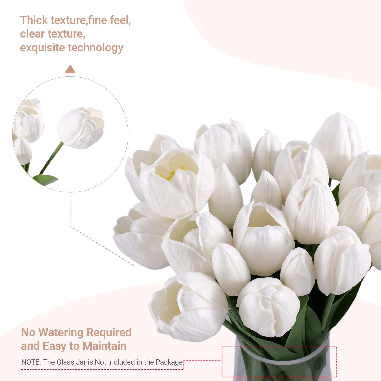 20 PCS 16 Inch Real Touch Artificial Fake Tulip Bridesmaid Wedding Bouquet