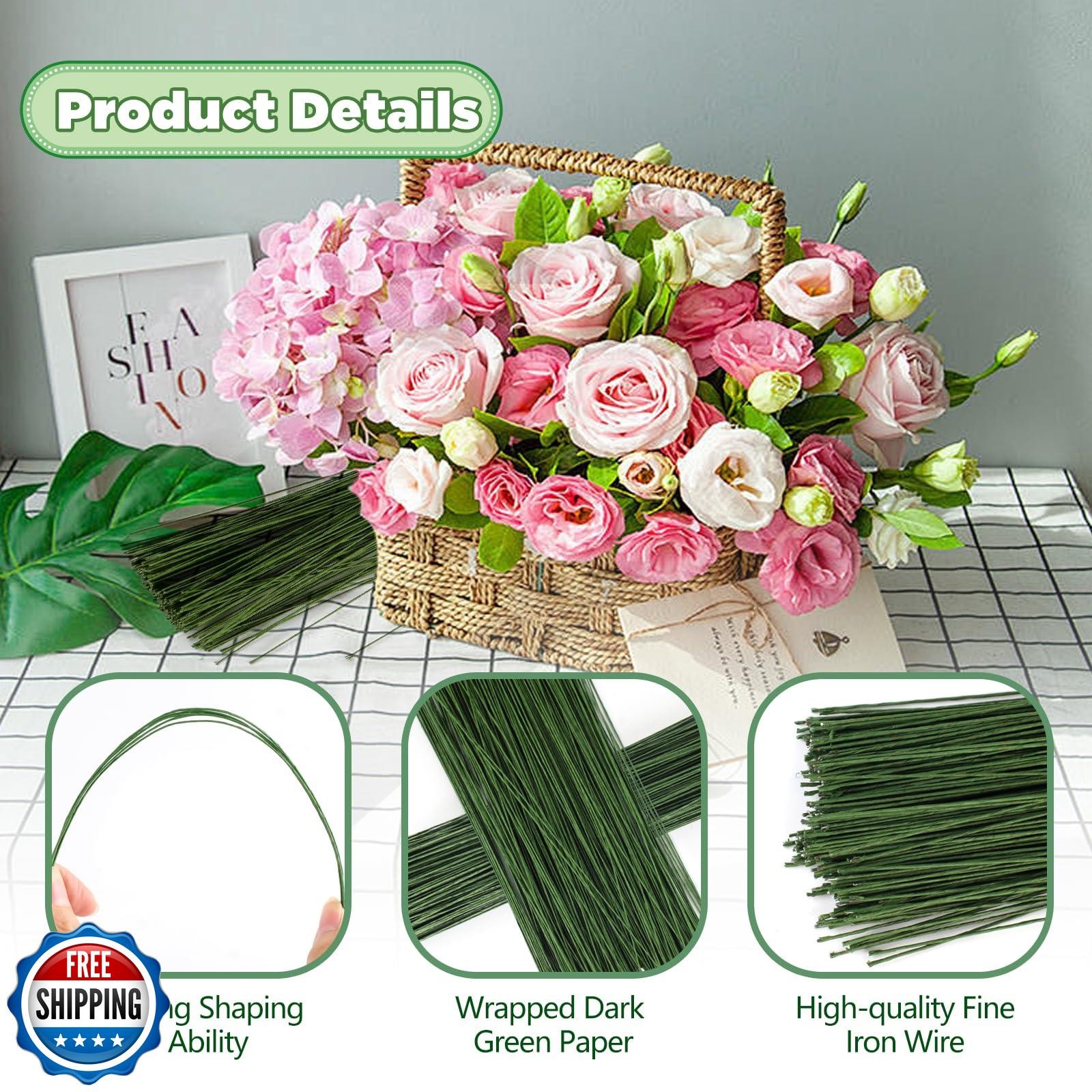 Phinus Flower Stems 250P, 13.8 Inch Artificial Flower Stems, Dark Green Flowe