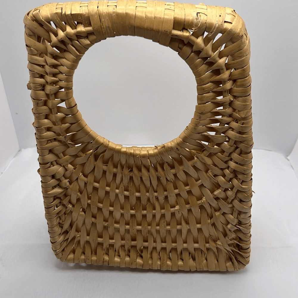 Farmhouse Woven Door Knob Irregular Basket with Faux Fall Autumn Flowers