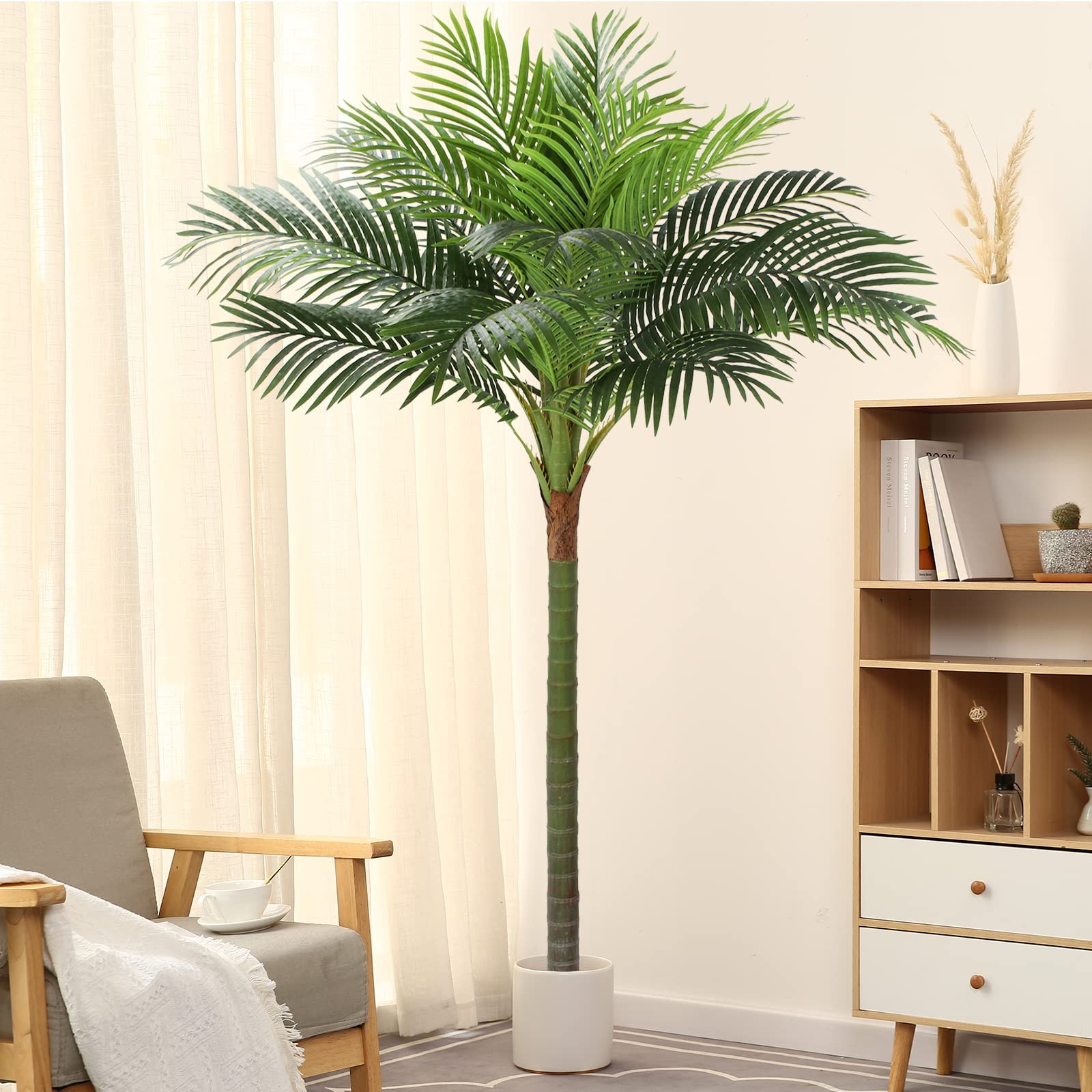 Palm Tree Artificial Tropical Plant 6FT Tall Faux Plants Indoor Fake Floor Pl…