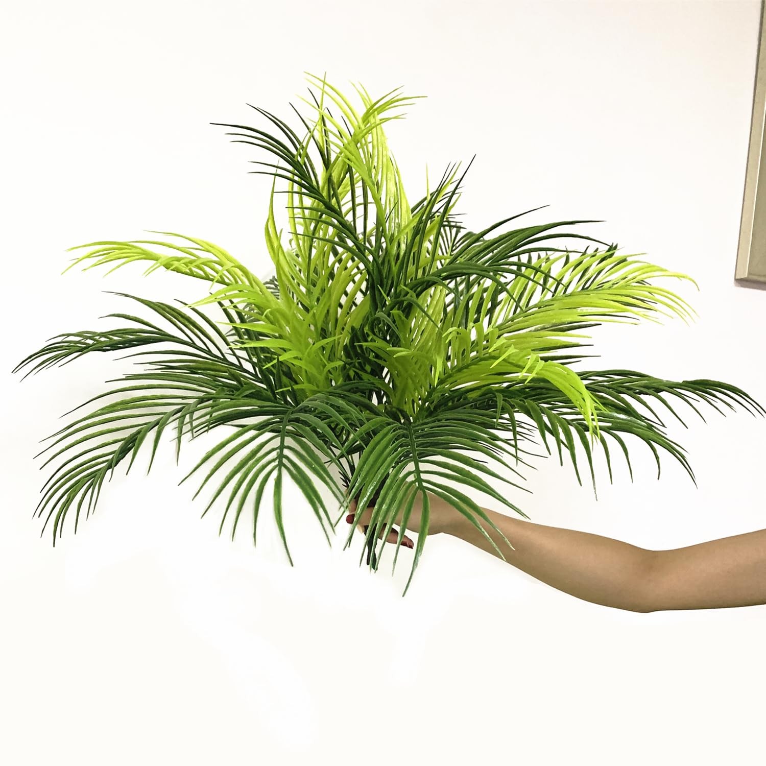 Artificial Palm Plants, Fake Tropical Palm Tree Shrubs Plastic Greenery Decor…