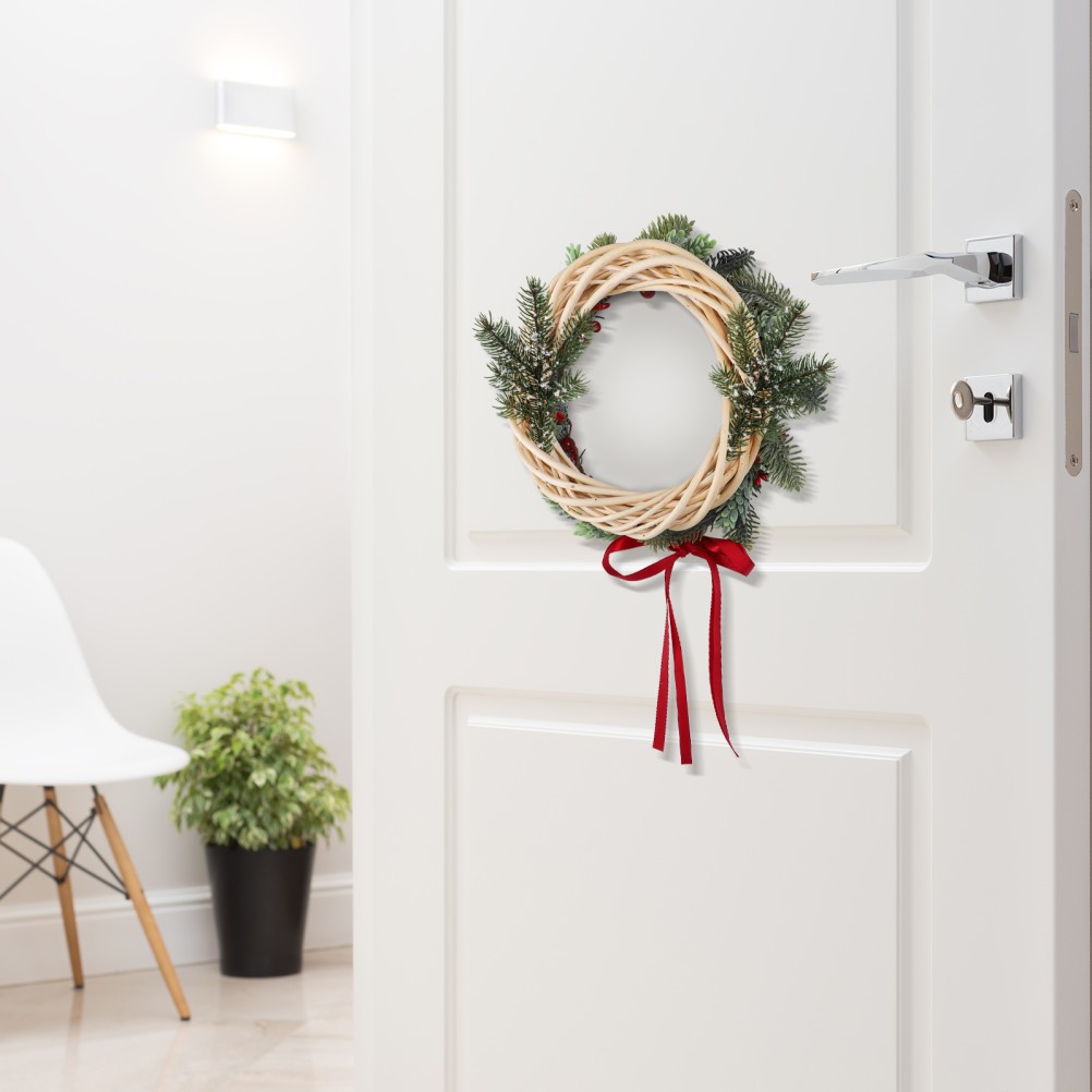 Circular Wooden Grapevine Wreath Vine Branch Twig Hanging Pendant Decor