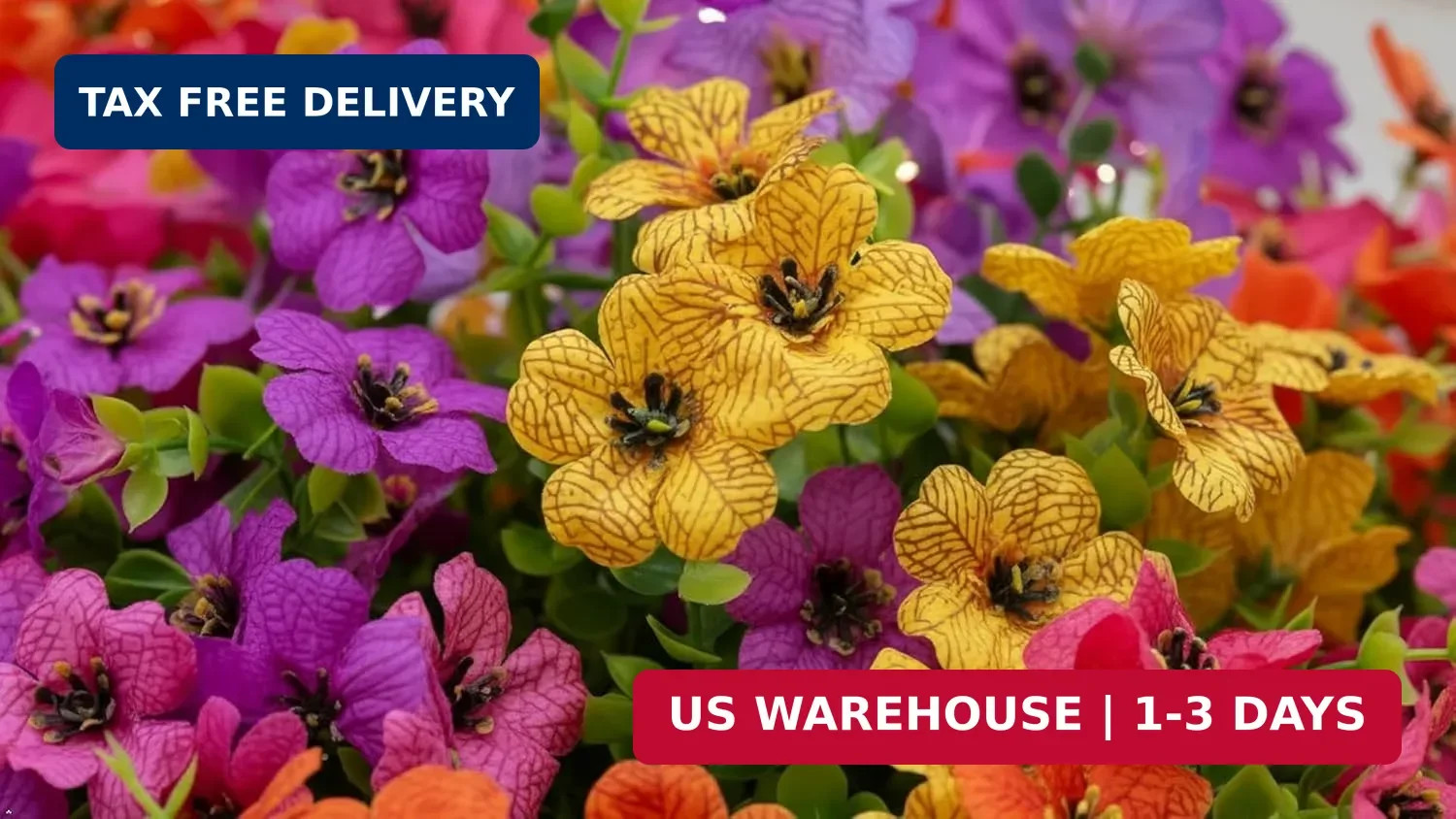 Artificial Fake Flowers for Outdoor UV Resistant,16 Bundles Silk Outside Plants