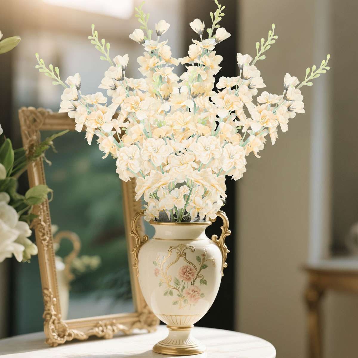 LOT Artificial Flowers Delphinium Long Silk Larkspur Flowers Home Garden Decor